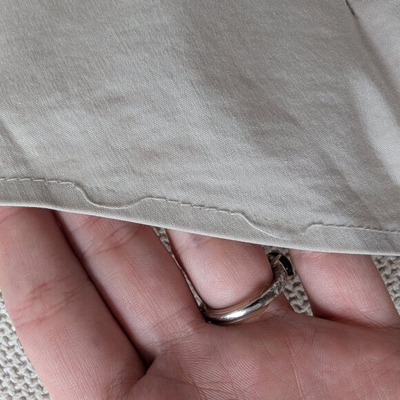 *2/$20* beige short sleeve button-up shirt, Size S - Picture 11 of 11